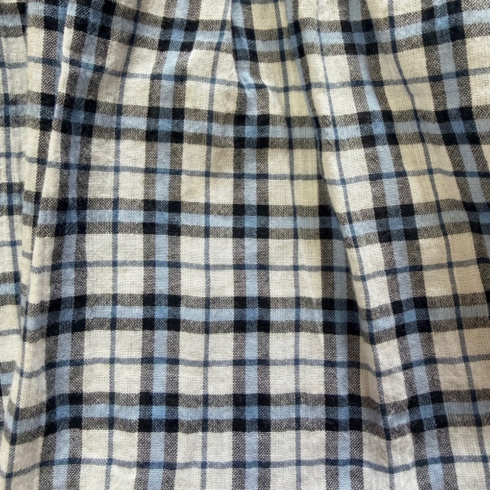 Maeve Anthropologie Plaid Smocked Mini Skirt Blue White Ruffle Tiered XS NEW - Picture 8 of 10
